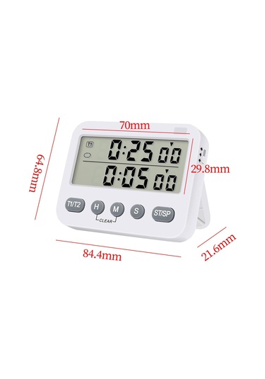 Suntek Mutfak Öğretmenleri Için Mıknatıslı Kronometre Elektronikli Çift Dijital Zamanlayıcı