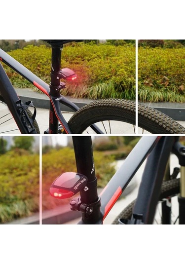 Led Güneş Enerjisi İle Şarj Edilebilir Bisiklet Kuyruk Lambası Solar Bisiklet Lambası Siyah