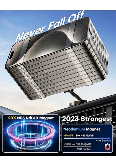 Metal Katlanır Magsafe Mıknatıslı 360 Dönen Araç Telefon Tutucu