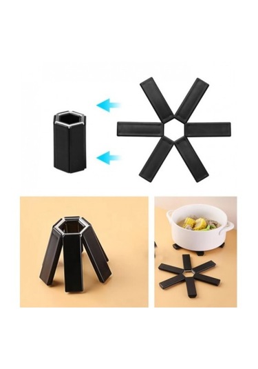 Katlanabilir Isıya Dayanıklı Masa Üstü Nihale Pratik Ve Şık Tasarım Siyah