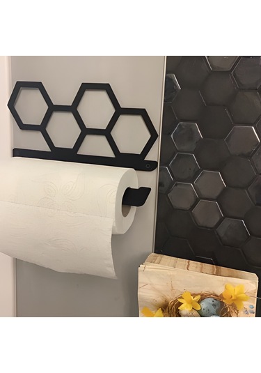 Hvngroup Metal Altıgen Kağıt Havlu Askısı Siyah
