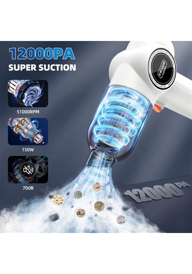 Amigaelegant Araba Ev İçin Kablosuz Araba Elektrikli Süpürgesi