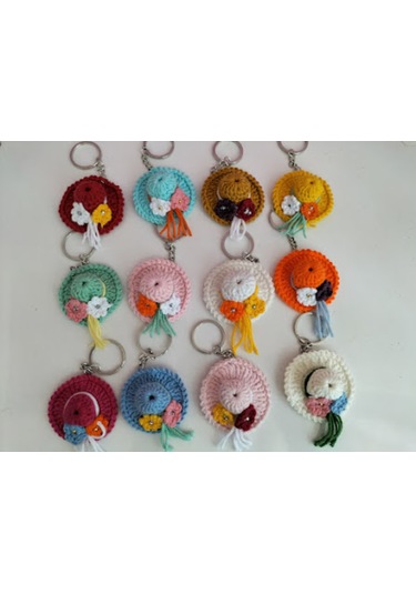 Şapka Şeklinde Minik Anahtarlık Çeşitleri Amigurumi Hediyelik