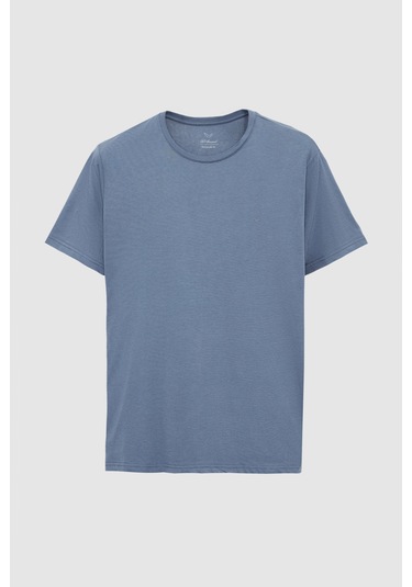 Ds Damat Regular Fit Füme Düz Nakışlı %100 Pamuk T-shirt 4hc140632006m Füme