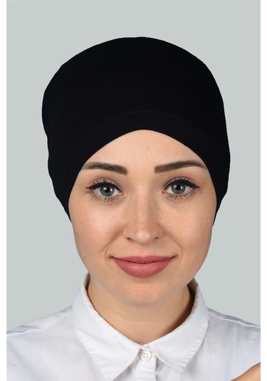 Altobeh Hazır Pratik Geçmeli Lastikli Tesettür Bone - Siyah