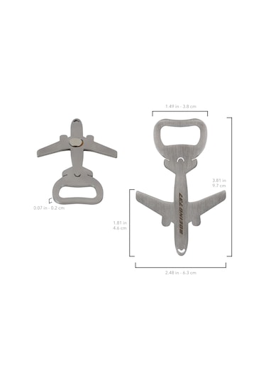 Zekupp Boeing 737 Uçak Modeli Şişe Açacağı, Magnetli Uçak Figürlü Gazoz Açacağı, Gümüş Gri Renkte Mutfak Ekipmanı, El Yapımı Hediye Gri