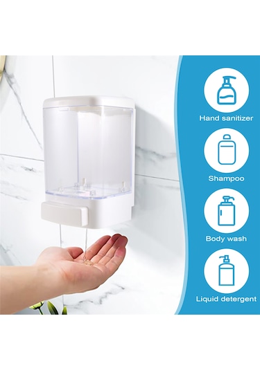 Xurunkeji 33,8 Oz/1000 Ml Duvara Monte Sabunluk Banyo Ticari Sabunluk Mutfak Restoran İçin Beyaz