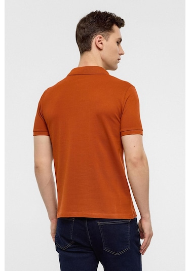 SÜVARİ Kiremit Slim Düz Polo Yaka Tişört-38585 KIREMIT