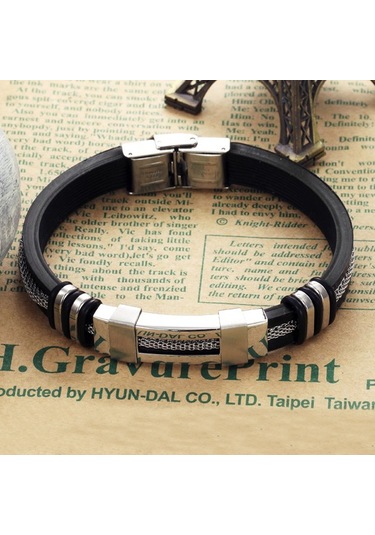 Ehediye Chavin Burgu Çelik Kauçuk Çelik Erkek Bileklik Dd94 Çok Renkli