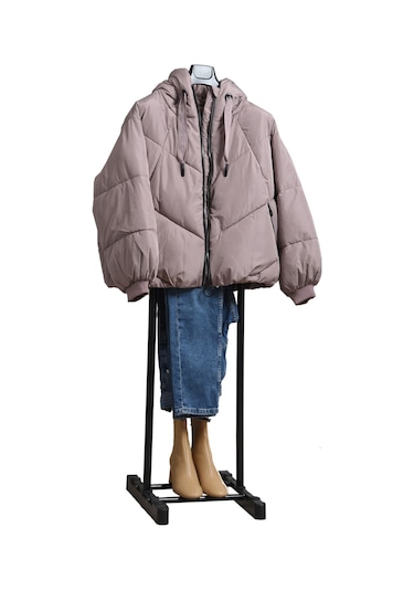 Lerato Tek Tepeli Dilsiz Uşak Elbise Askısı Siyah