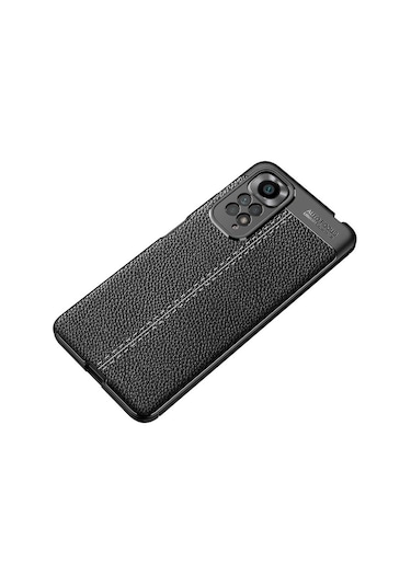 Xiaomi Redmi Note 11 Pro Kilif Lens Deri Görünümlü Niss Silikon