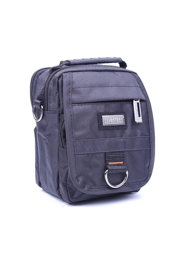 Seventeen 3433 Küçük Erkek Cırtlı Kapaklı El Ve Omuz Çantası-Siyah-S