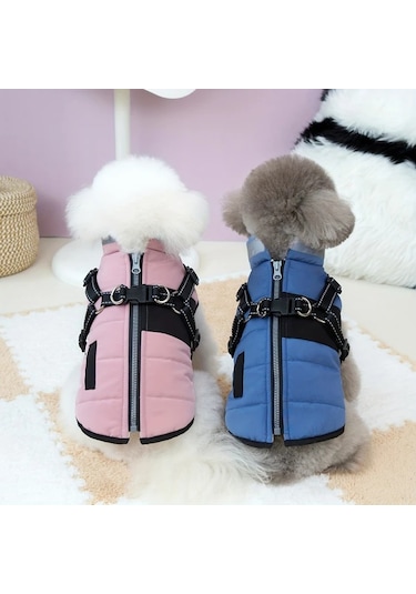 Elmpaly Küçük Köpekler İçin Mavi Xs Kışlık Yumuşak Tulum Kapüşonlu Ayarlanabilir