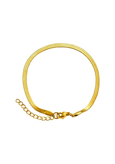 Kadın 316 L Kararmaz Ve Paslanmaz Çelik Anti Alerjenik Gold Renk İtalyan Zincir Bileklik - Sarı