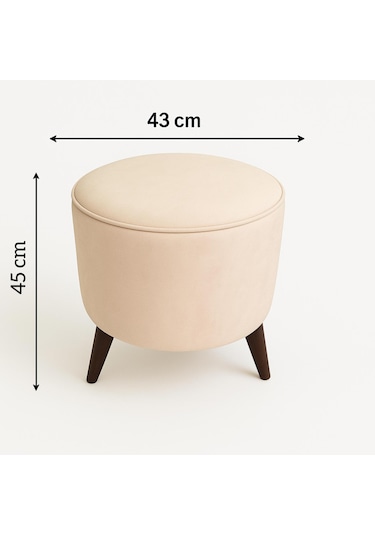 Yuvarlak Puf Uzanma Koltuğu Makyaj Koltuğu Krem