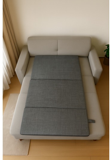 Gri Katlanır Sünger Misafir Yer Yatağı Ve Balkon Minderi 7cm Gri