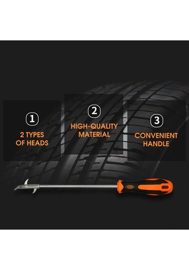 Folinda Taş Ve Çıkıntı Temizleyici, 3 Yönlü Zincirli Kanca, Çapraz Tornavida Ve Taşıma Çantası İle Lastik Bakım Aracı