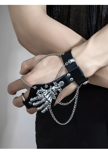 Tevdı Kainiş Ucu Ve Halka İle Kolyesiz Bileklik Gotik Tarz Hediye 198497939 Siyah