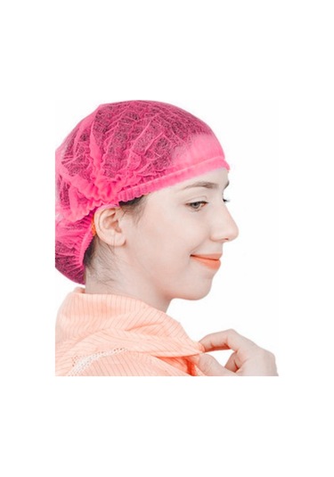 Suntek 100x Tek Kullanımlık Mob Cap Toz Geçirmez Kırmızı