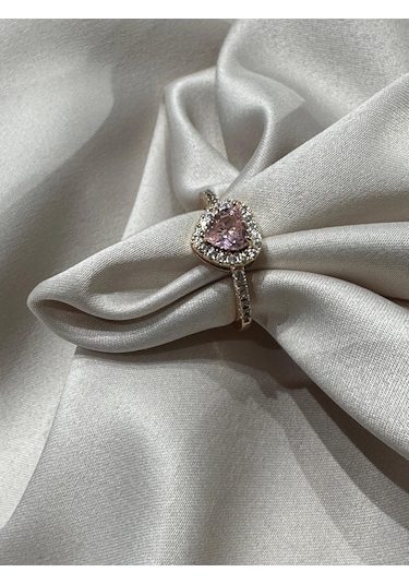 Hasenna Yzk006 Pembe Kalp Çelik Yüzük Gold