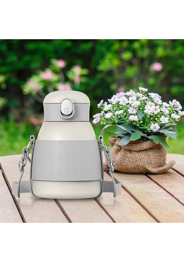 Suntek Spor Yetişkin Çocuklar Için Saman 480ml Ile Vakum Beyaz Beyaz