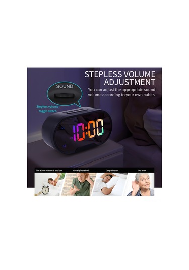 Gajeena Rgb Led Ekranlı Banyo Aynası Alarm Saat - 12/24 Saat, 2 Alarm, Uyku Modu, Sürekli Işık Regülasyonu, Ses Ayarı, Usb Şarj Portu - Siyah Pil Dahil Değil