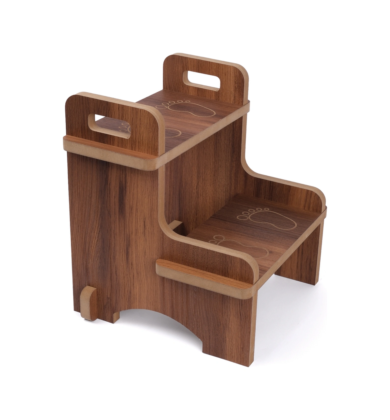 Ahşap Montessori Eğitici Kaymaz Çocuk Basamak-tabure Banyo, Lavabo Merdiven Yükseltici Kahve