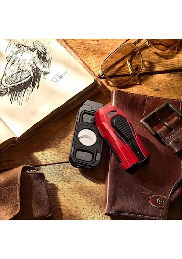 Colibri Boss Üçlü Jet Çakmak Puro Çakmağı Kesicili Siyah