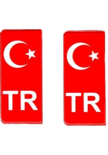 2'li Plakalık Tr Ay Yıldız Damla Sticker 10x4 Cm Diğer