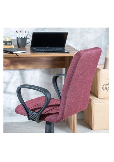Monoblok Ofis Öğrenci Çalışma Koltuğu Bordo Bordo - Siyah