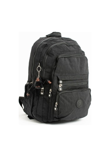 Ultra Hafif Çok Cepli Krinkıl Sırt Çantası Unisex Siyah Model: 571-3b - Siyah