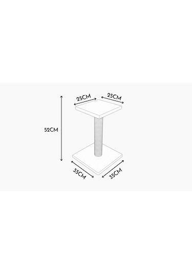 Brt Pet Platform Kedi Tırmalama Tahtası 52 CM Beyaz