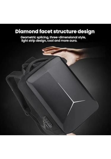 Sones Usb+type-c Şarj Portlu 15,6-16,6 İnç Sert Kabuklu Dizüstü Bilgisayar Sırt Çantası Unisex Hırsızlığa Karşı Korumalı Mavi İş Seyahat Çantası Diğer