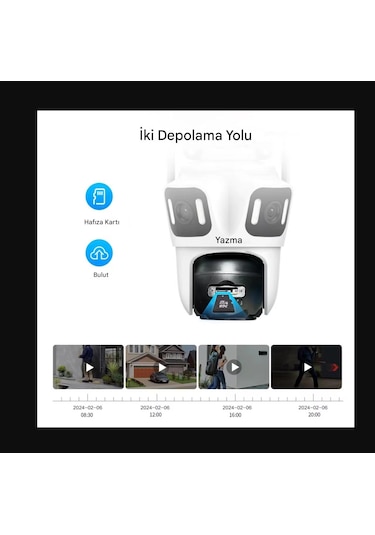 8k 16mp 8x Zoom Dış Mekan Kablosuz 360 Ip Kamera 3 Kameralı