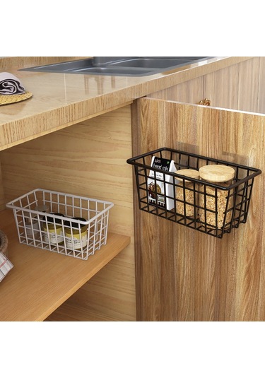 Youtek Duvarlı Demir Depolama Sepeti - Banyo/mutfak İçin Deliksiz Kurulum - Organizasyon Aleti Beyaz, Yapıştırıcı Hariç Diğer