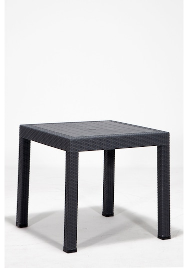 Modalife Rattan 80 x 80 Camsız Antrasit Masa - Bahçe&Balkon&Teras Siyah