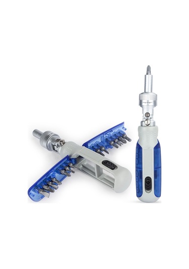 Leasetake Çok Açı Çift Yönlü Cırcırlı Tornavida Seti 15'i 1 Arada Torx Manyetik Tornavida Ucu Hassas Tornavidalar B