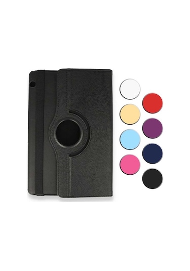 Huawei Uyumlu Mediapad T3 10" 360 Derece Döner Standlı Tablet Kılıf - Siyah
