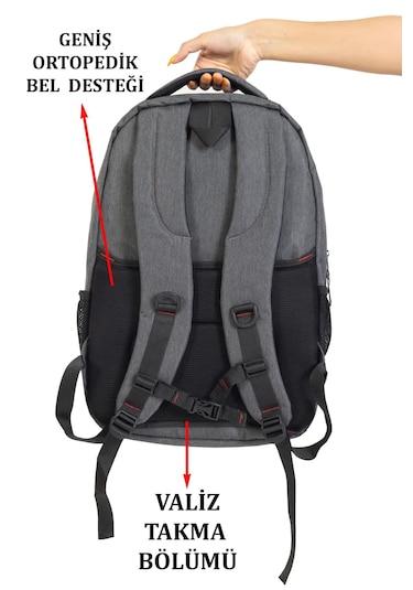 Dada 03 Lise Üniversite Darbe Emici 17 İnç 5 Bölmeli Sırt Çantası