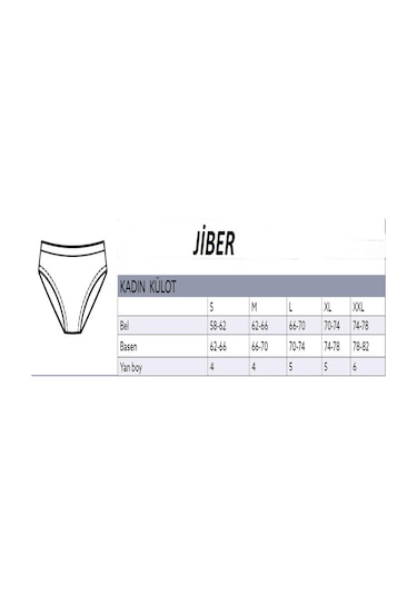 Jiber Kadın Modal Likralı Külot 646 - 6 Adet Siyah