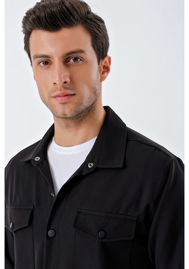 Bigdart 20193 Oversize Erkek Gömlek - Siyah 001