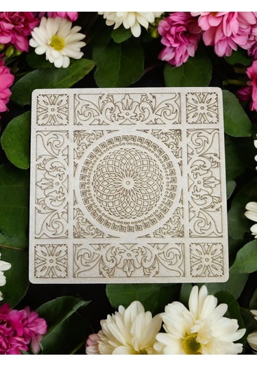 Mandala , 20 Cm 2'li Ahşap Hobi Boyama Setleri Model 3