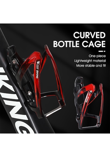 West Bıkıng Yp0704037 Bisiklet Şişe Kafesi Mtb Yol Bisikleti Vidalı Plastik Su Şişesi Tutucu Rafı - Siyah/kırmızı