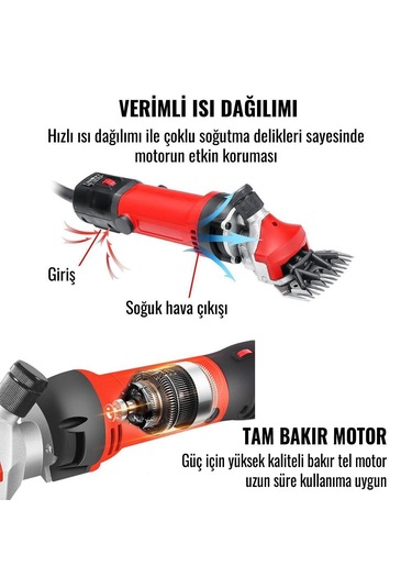 Prohummer Ph018 Koyun Keçi Kırkma Makinesi Kırmızı