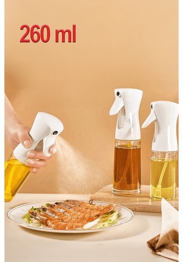Airfryer Uyumlu Sprey Yağdanlık 260 Ml Cam Şişe,yağ Püskürtücü Fritöz Izgara Salata Şeffaf