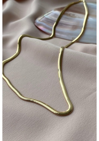 Zümrüt Sarraf 14 Ayar Yeşil Altın Kadın Tondo Ezme Zincir Kolye N11.47503