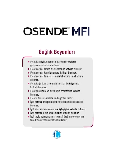Osende Metilfolat Iyot 30 Tablet