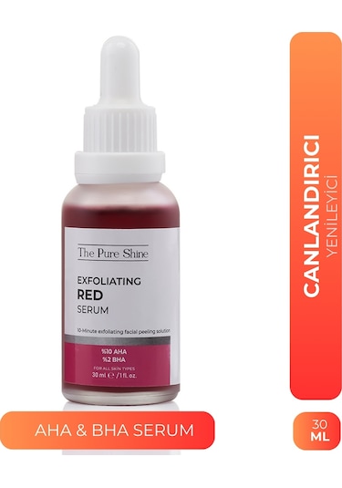 The Pure Shine Aha-Bha Canlandırıcı ve Eşitleyici Kırmızı Peeling Serum 30 ML