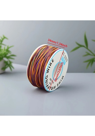 Topshop1 1 Adet 8 Renk Elektronik Lehimli Bakır Tel Devre Kartı Havacılık Kablosu 200 Metre Diğer