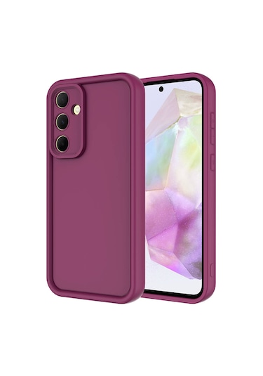 Galaxy Uyumlu A55 Kılıf Kamera Korumalı Zore Ananas Kapak Mürdüm